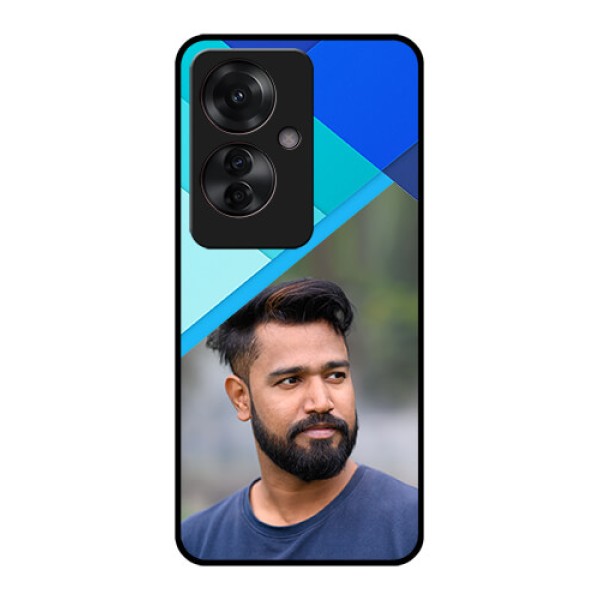 Oppo F25 Pro 5G Custom Glass Phone Case - Blue Pattern Design