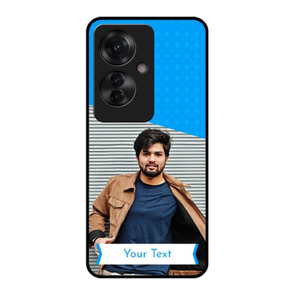 Oppo F25 Pro 5G Custom Glass Phone Case - Simple Blue Color Design