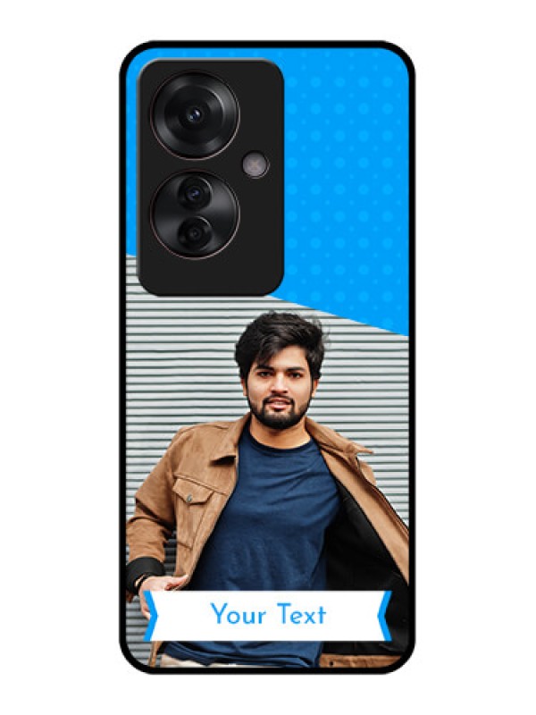 Custom Oppo F25 Pro 5G Custom Glass Phone Case - Simple Blue Color Design