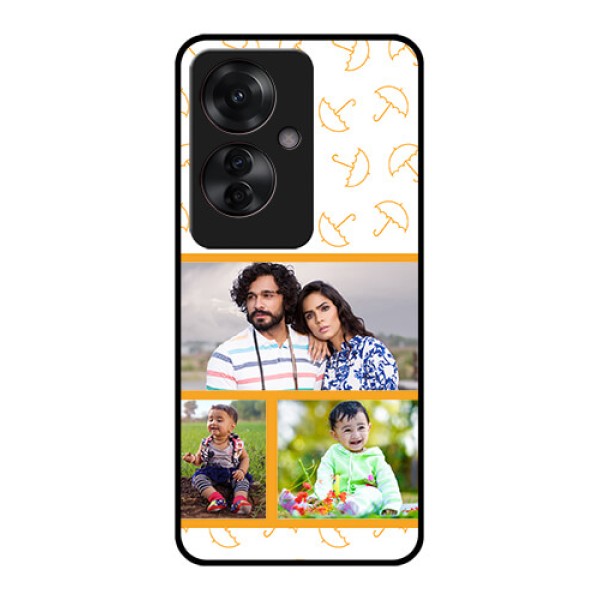 Oppo F25 Pro 5G Custom Glass Phone Case - Yellow Pattern Design