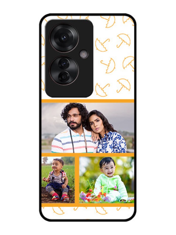 Custom Oppo F25 Pro 5G Custom Glass Phone Case - Yellow Pattern Design