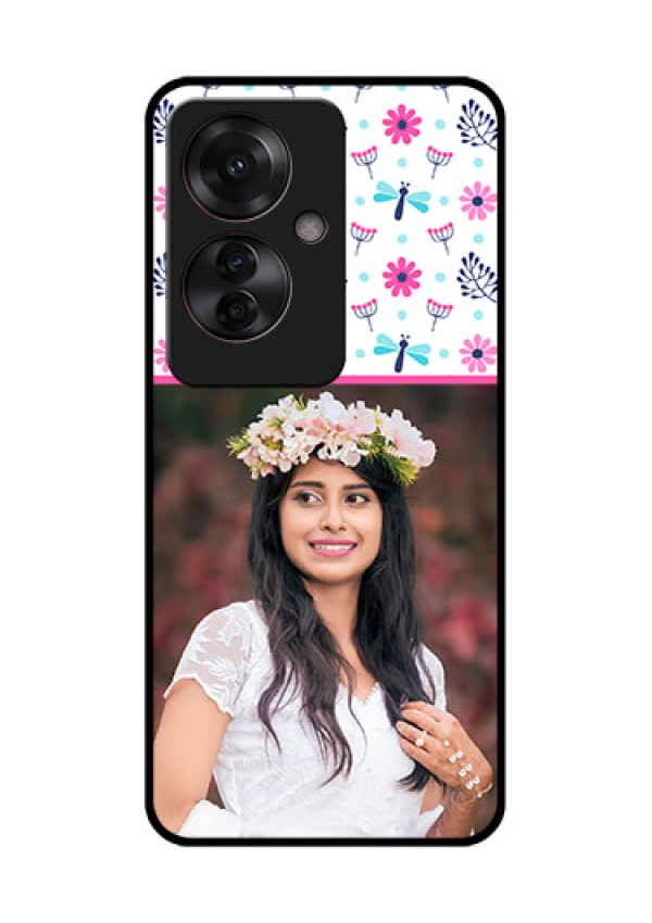 Oppo F25 Pro 5G Custom Glass Phone Case - Colorful Flower Design