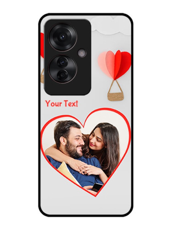 Custom Oppo F25 Pro 5G Custom Glass Phone Case - Parachute Love Design