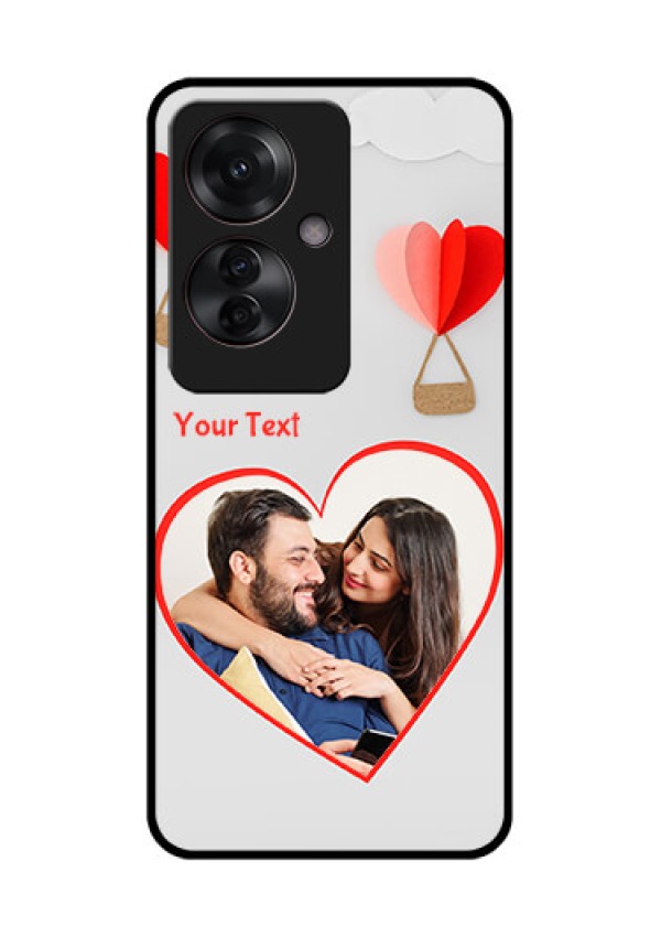 Oppo F25 Pro 5G Custom Glass Phone Case - Parachute Love Design