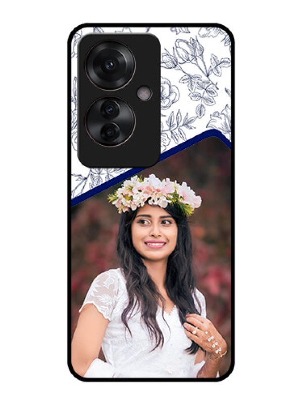 Custom Oppo F25 Pro 5G Custom Glass Phone Case - Classy Floral Design