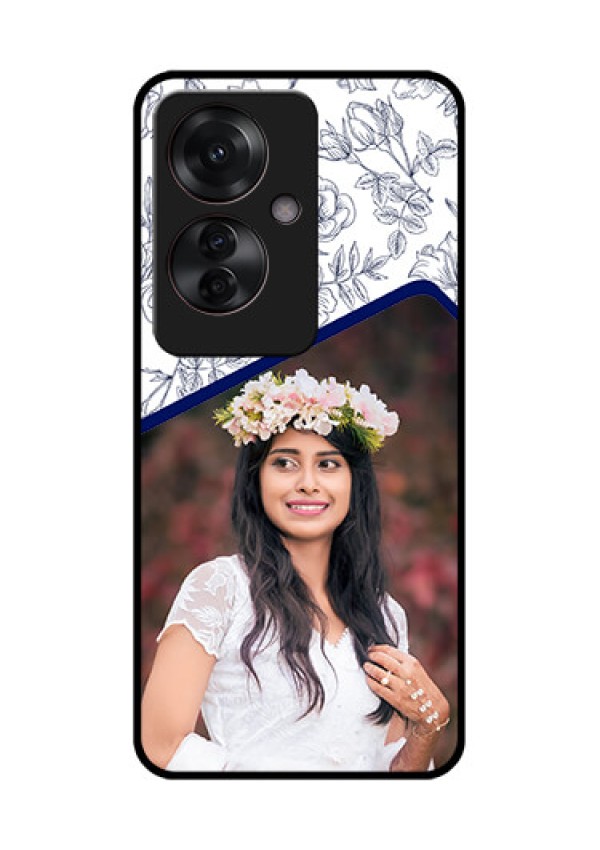 Oppo F25 Pro 5G Custom Glass Phone Case - Classy Floral Design