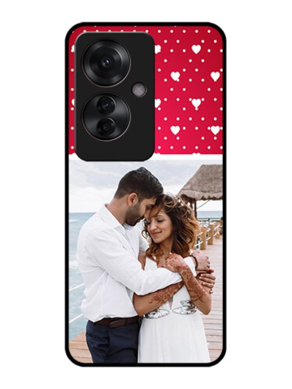 Custom Oppo F25 Pro 5G Custom Glass Phone Case - Hearts Mobile Case Design