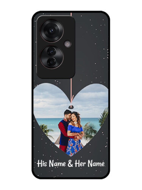 Custom Oppo F25 Pro 5G Custom Glass Phone Case - Hanging Heart Design