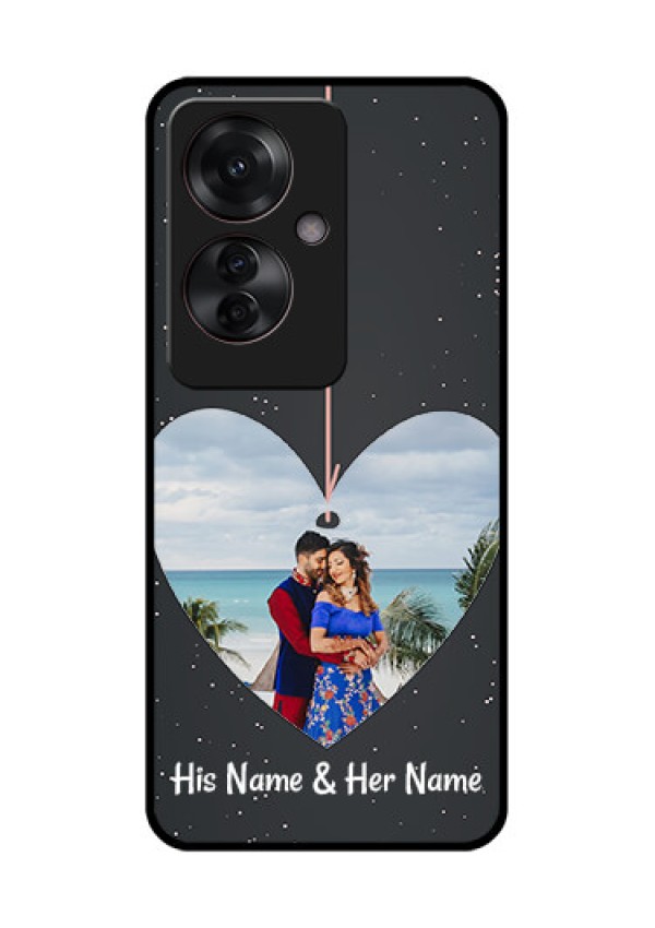 Oppo F25 Pro 5G Custom Glass Phone Case - Hanging Heart Design