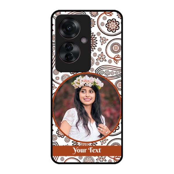 Oppo F25 Pro 5G Custom Glass Phone Case - Abstract Flower Design