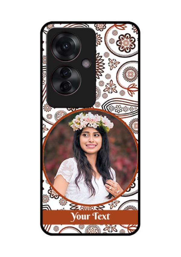 Oppo F25 Pro 5G Custom Glass Phone Case - Abstract Flower Design