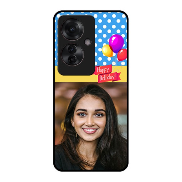 Oppo F25 Pro 5G Custom Glass Phone Case - Happy Birthday Design