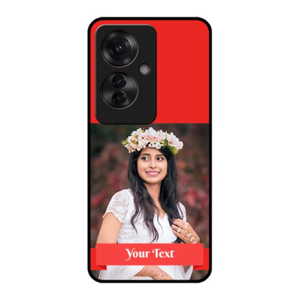 Oppo F25 Pro 5G Custom Glass Phone Case - Simple Red Color Design