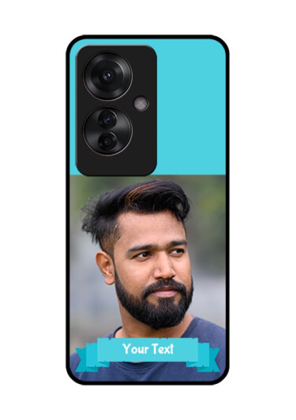 Oppo F25 Pro 5G Custom Glass Phone Case - Blue Color Design