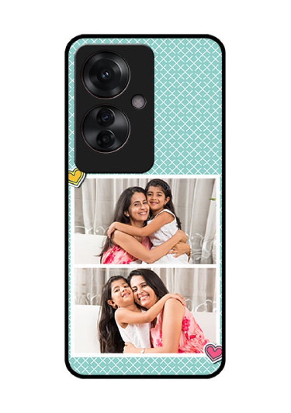 Oppo F25 Pro 5G Custom Glass Phone Case - 2 Image Holder With Pattern Design