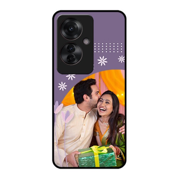 Oppo F25 Pro 5G Custom Glass Phone Case - Lavender Flowers Design
