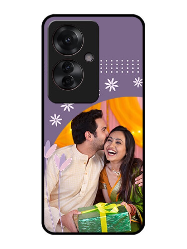 Custom Oppo F25 Pro 5G Custom Glass Phone Case - Lavender Flowers Design