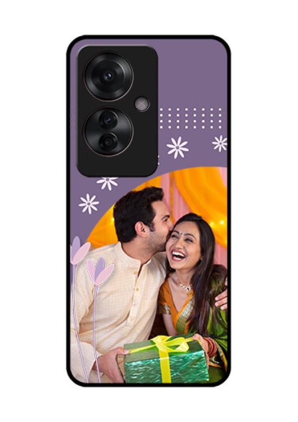 Oppo F25 Pro 5G Custom Glass Phone Case - Lavender Flowers Design