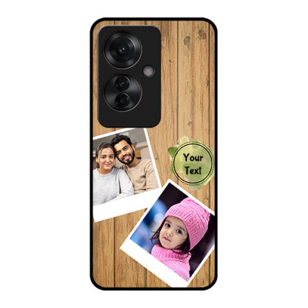 Oppo F25 Pro 5G Custom Glass Phone Case - Wooden Texture Design