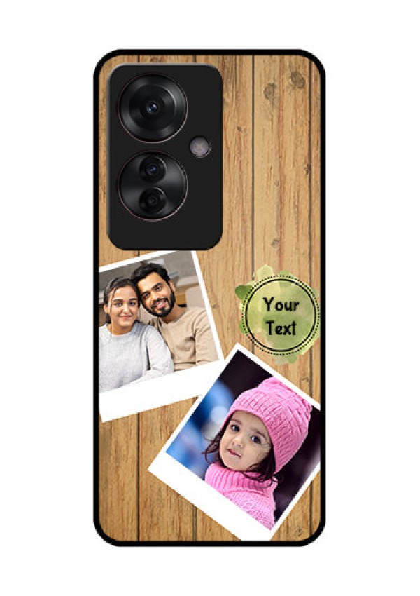 Oppo F25 Pro 5G Custom Glass Phone Case - Wooden Texture Design