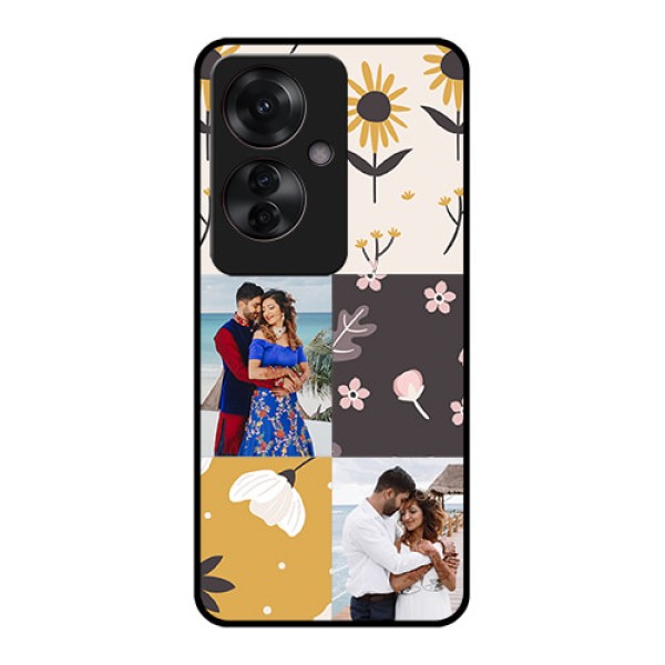 Oppo F25 Pro 5G Custom Glass Phone Case - 3 Images With Floral Design Oppo F25 Pro 5G Custom Glass Phone Case - 3 Images With Floral Design