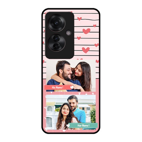 Oppo F25 Pro 5G Custom Glass Phone Case - Photo With Heart Design