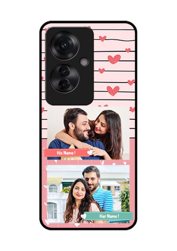 Oppo F25 Pro 5G Custom Glass Phone Case - Photo With Heart Design