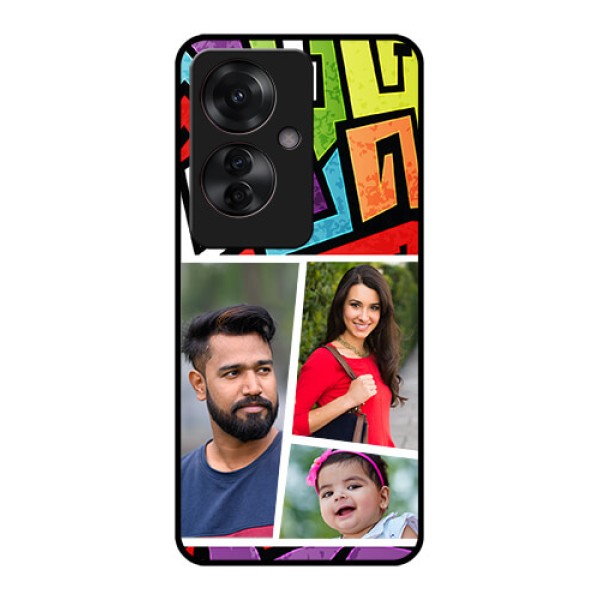 Oppo F25 Pro 5G Custom Glass Phone Case - Graffiti Pattern Design