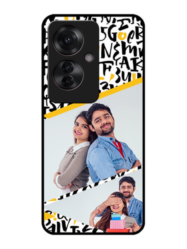 Custom Oppo F25 Pro 5G Custom Glass Phone Case - Letters Pattern Design