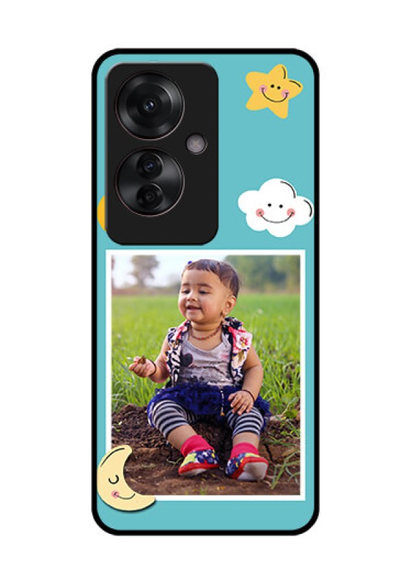 Oppo F25 Pro 5G Custom Glass Phone Case - Smiley Kids Stars Design