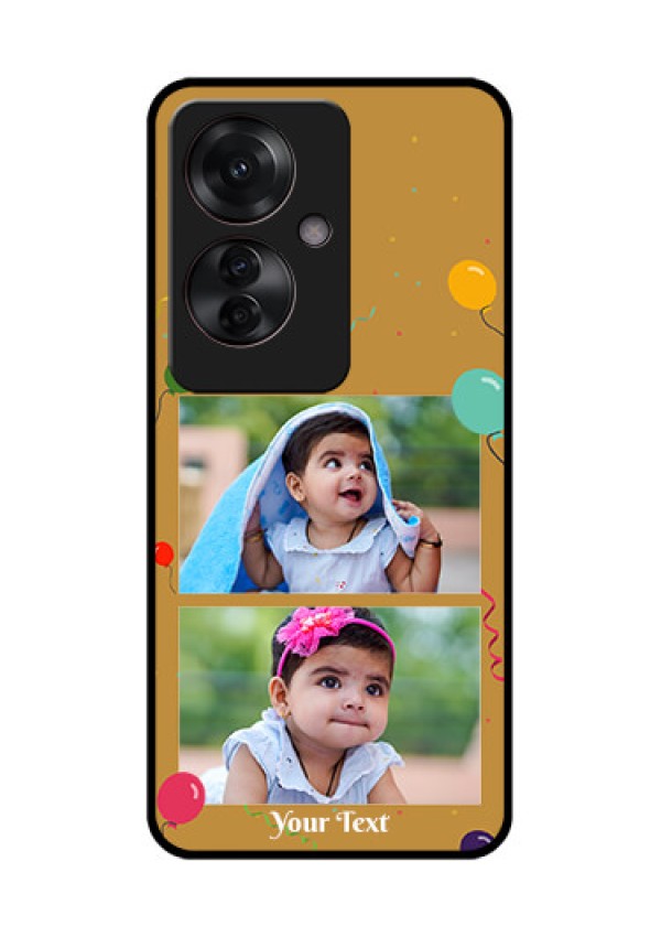 Oppo F25 Pro 5G Custom Glass Phone Case - Image Holder With Birthday Celebrations Design