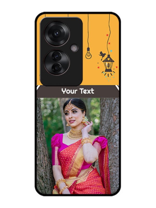 Custom Oppo F25 Pro 5G Custom Glass Phone Case - With Family Picture And Icons