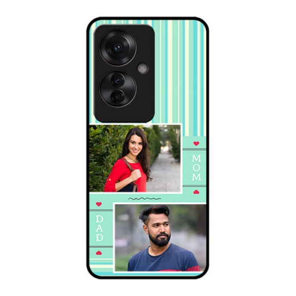 Oppo F25 Pro 5G Custom Glass Phone Case - Mom & Dad Pic Design