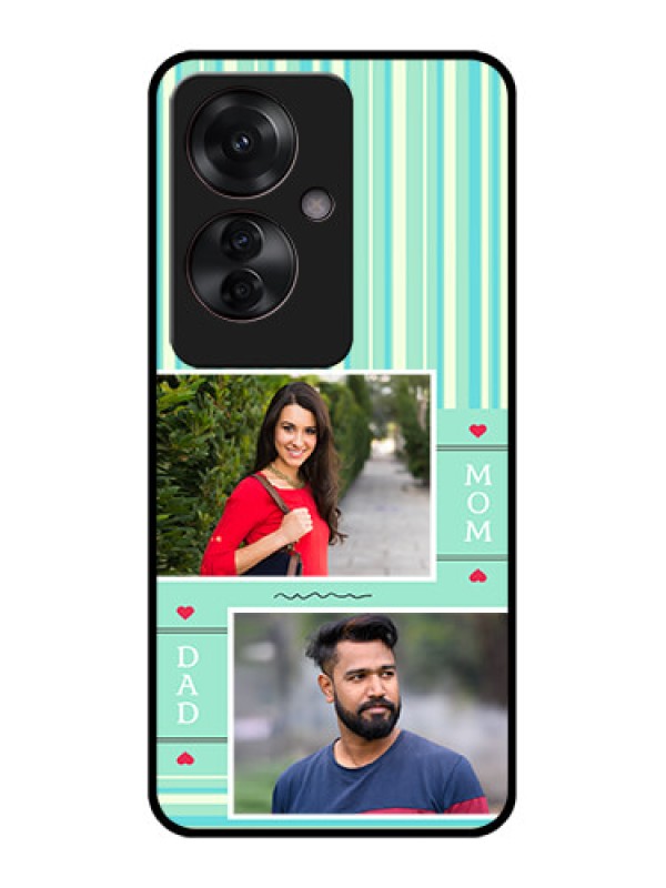 Custom Oppo F25 Pro 5G Custom Glass Phone Case - Mom & Dad Pic Design