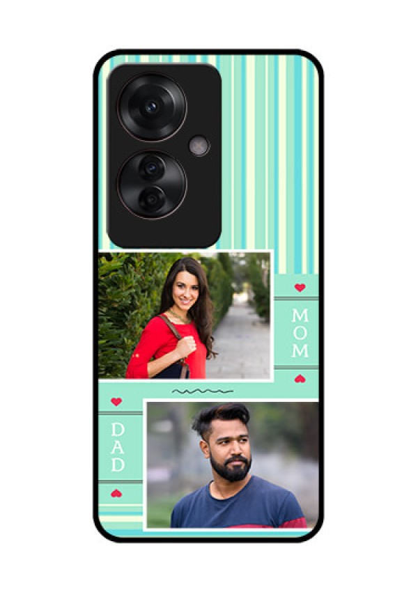 Oppo F25 Pro 5G Custom Glass Phone Case - Mom & Dad Pic Design
