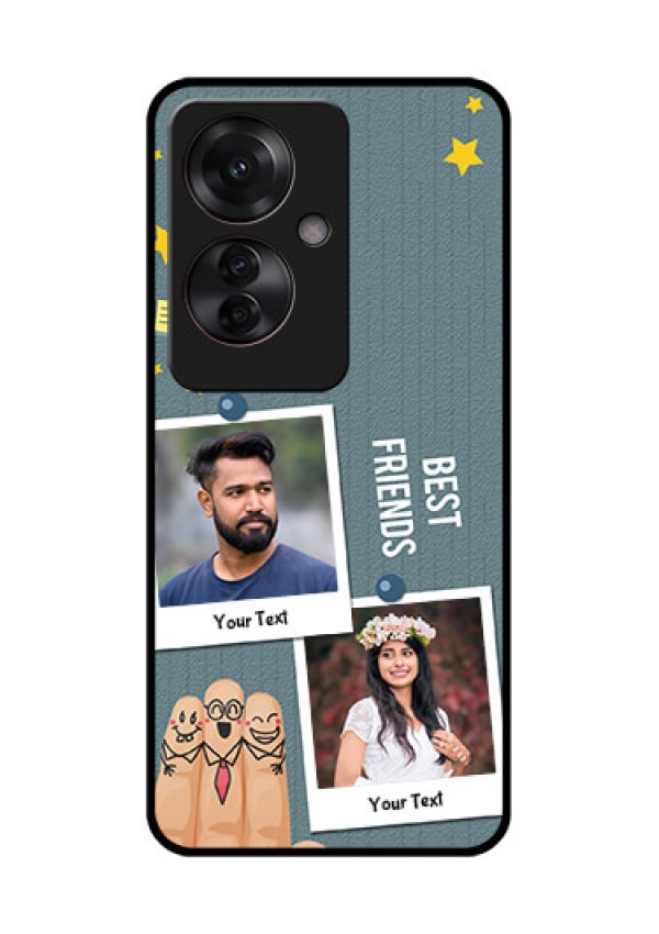 Oppo F25 Pro 5G Custom Glass Phone Case - Sticky Frames And Friendship Design