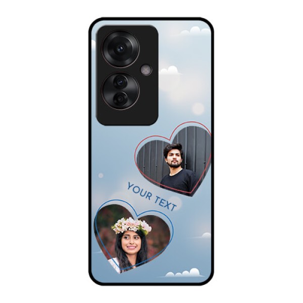 Oppo F25 Pro 5G Custom Glass Phone Case - Blue Color Couple Design