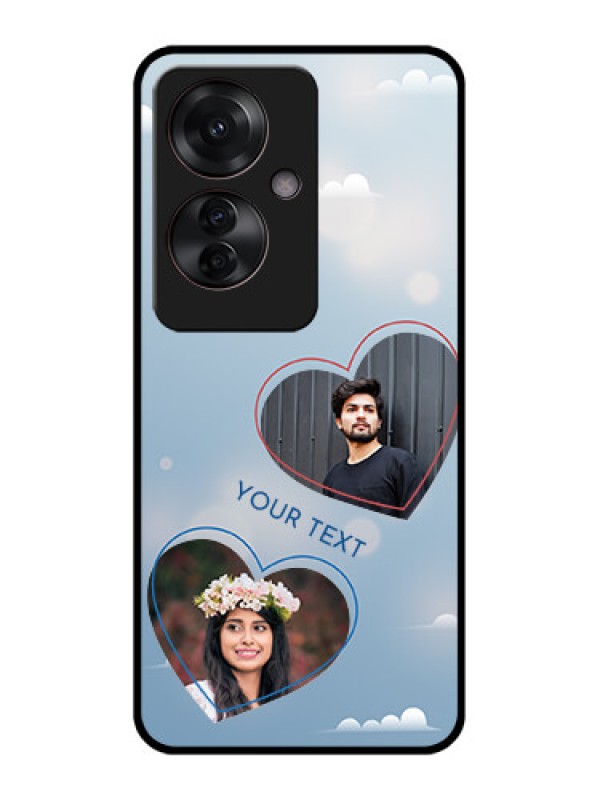 Custom Oppo F25 Pro 5G Custom Glass Phone Case - Blue Color Couple Design