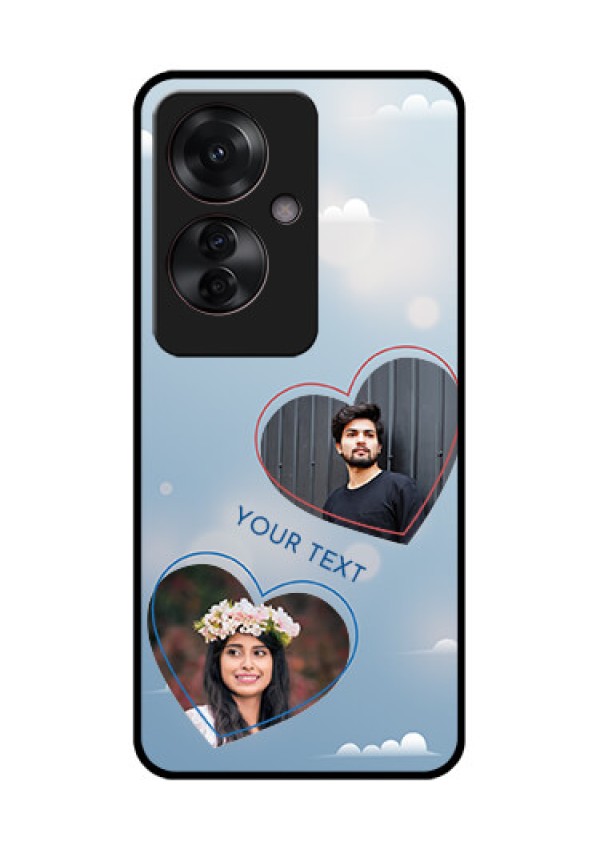 Oppo F25 Pro 5G Custom Glass Phone Case - Blue Color Couple Design