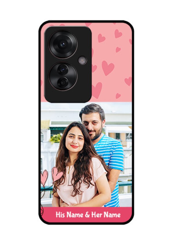 Oppo F25 Pro 5G Custom Glass Phone Case - Love Design Peach Color