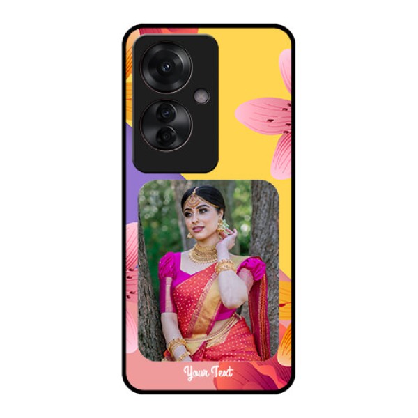 Oppo F25 Pro 5G Custom Glass Phone Case - 3 Image With Vintage Floral Design Oppo F25 Pro 5G Custom Glass Phone Case - 3 Image With Vintage Floral Design