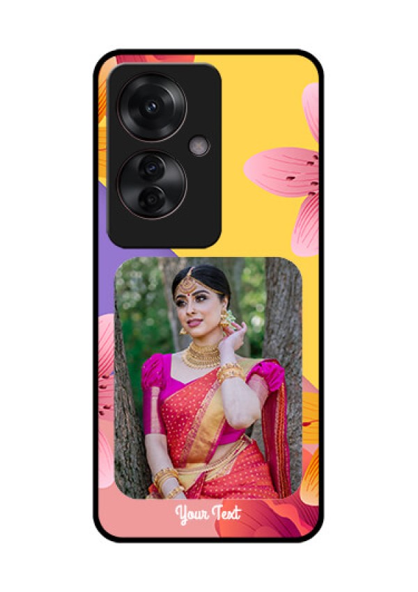Oppo F25 Pro 5G Custom Glass Phone Case - 3 Image With Vintage Floral Design