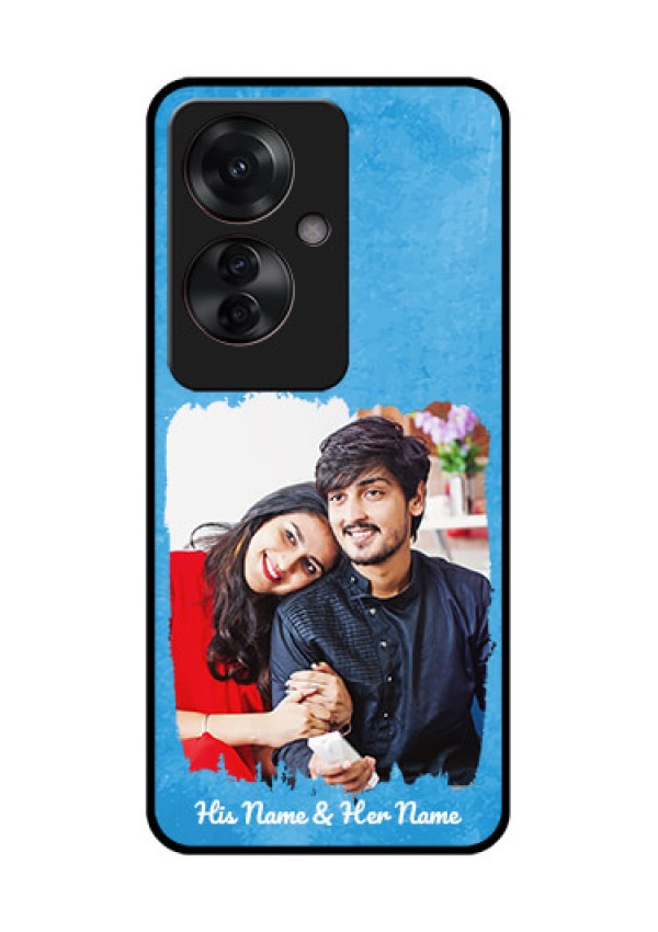 Oppo F25 Pro 5G Custom Glass Phone Case - Blue Color Vintage Design
