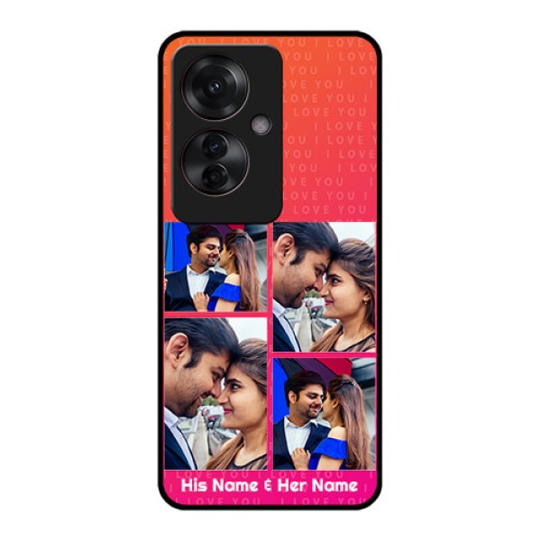 Oppo F25 Pro 5G Custom Glass Phone Case - I Love You Pink Design
