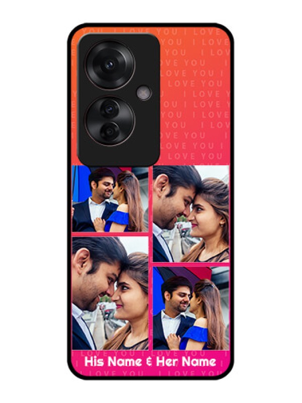 Custom Oppo F25 Pro 5G Custom Glass Phone Case - I Love You Pink Design