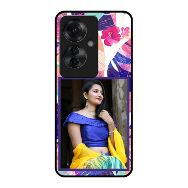 Oppo F25 Pro 5G Custom Glass Phone Case - Abstract Floral Design