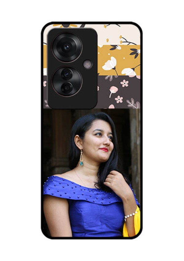 Oppo F25 Pro 5G Custom Glass Phone Case - Stylish Floral Design