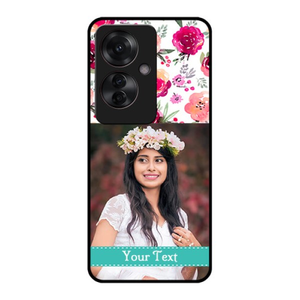 Oppo F25 Pro 5G Custom Glass Phone Case - Water Colors Floral Design Oppo F25 Pro 5G Custom Glass Phone Case - Water Colors Floral Design
