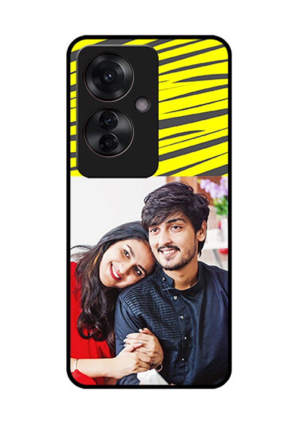 Oppo F25 Pro 5G Custom Glass Phone Case - Yellow Abstract Design