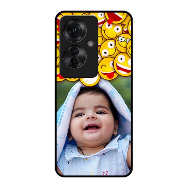 Oppo F25 Pro 5G Custom Glass Phone Case - With Smiley Emoji Design